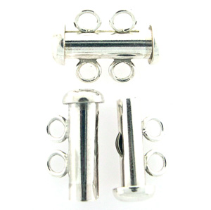 2-Strand Magnetic Slider Clasp - Silver - Click Image to Close